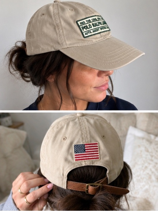 Polo Ralph Lauren Accessories - 🧢  026 Vintage Polo Ralph Lauren Strapback Hat | Khaki | Leather Buckle | Taiwan